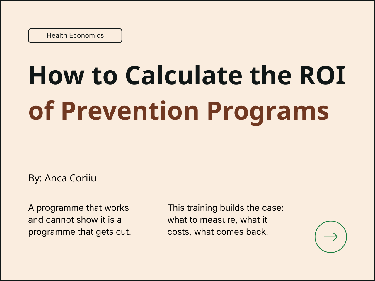 Prevention ROI